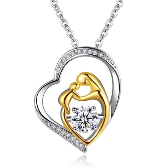 Jewelry Jewelry - “Mother’s Love” Simulated Diamonds 1 carat Necklace 18k Gold Plated
